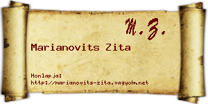 Marianovits Zita névjegykártya