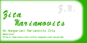 zita marianovits business card
